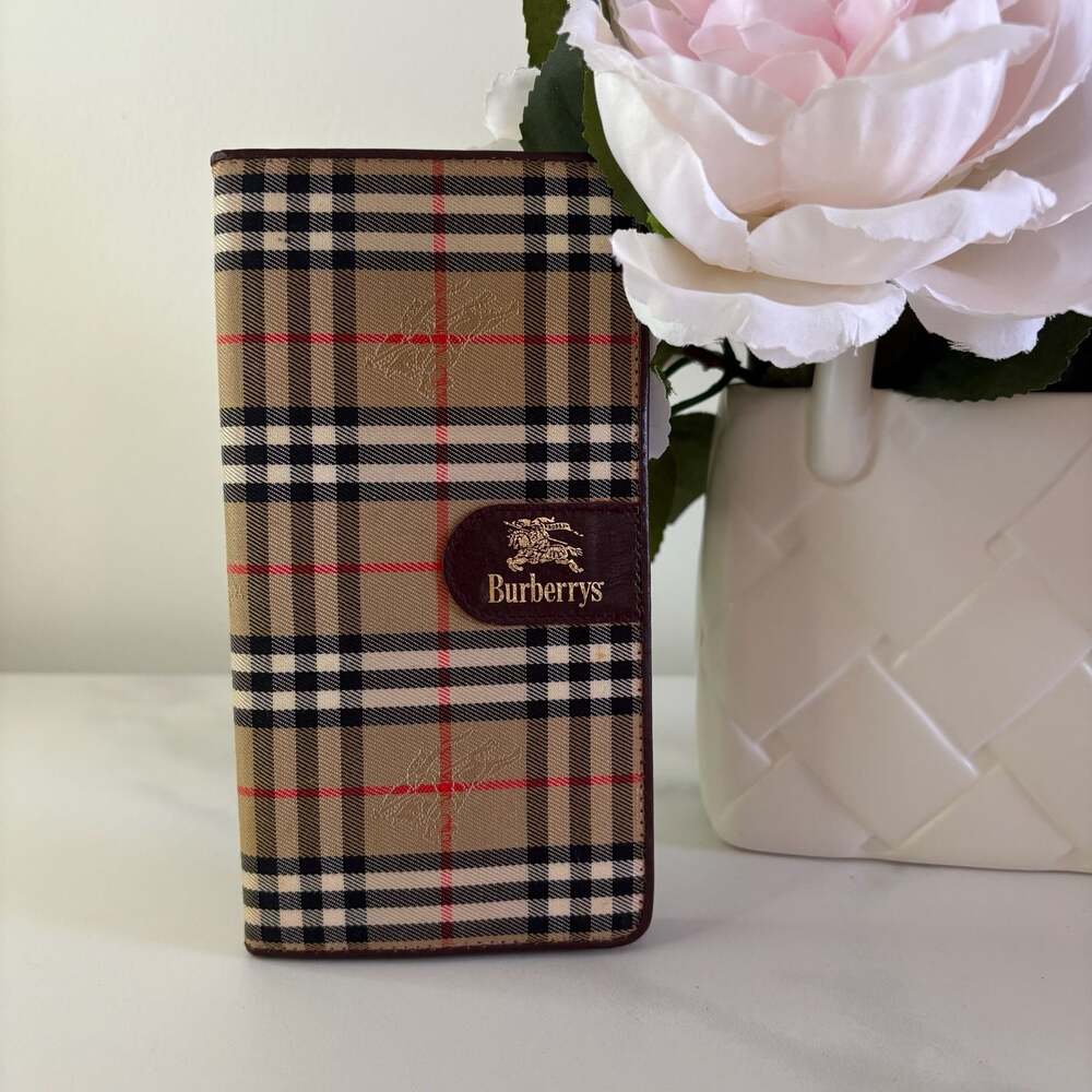 Vintage Burberrys Nova Check Leather Pocket Agenda Address Book